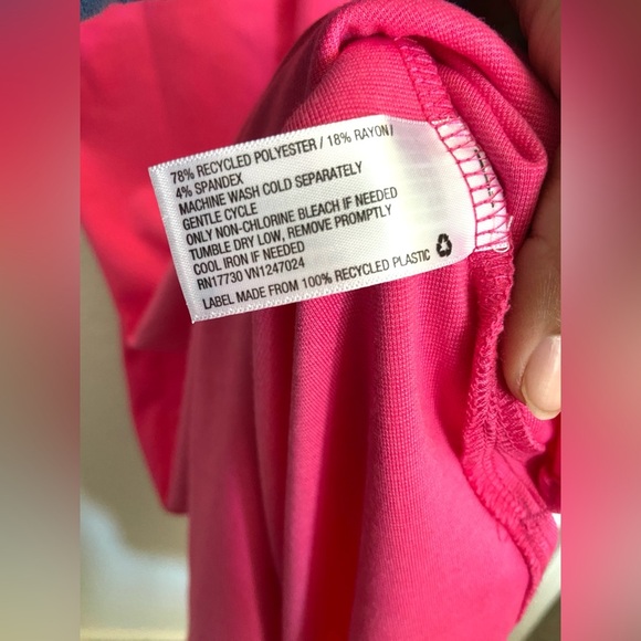 A new day pink sleeveless tank ruched ponte midi front slit dress - Picture 7 of 10